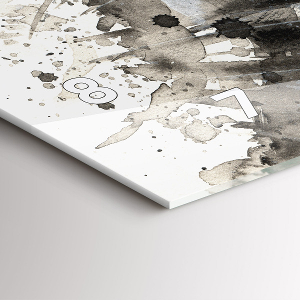 Glass wall clock rectangular Painted portrait