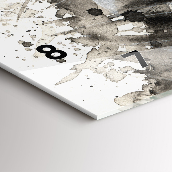 Glass wall clock rectangular Painted portrait