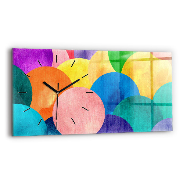 Glass wall clock rectangular Abstract circles