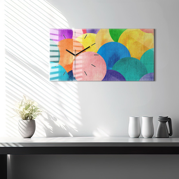 Glass wall clock rectangular Abstract circles