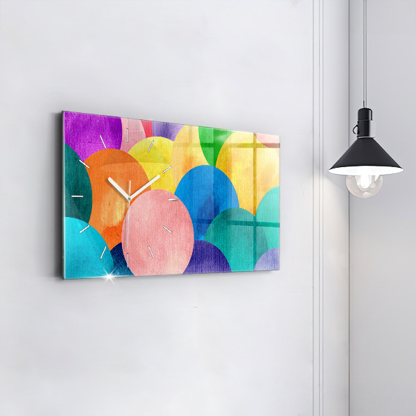 Glass wall clock rectangular Abstract circles