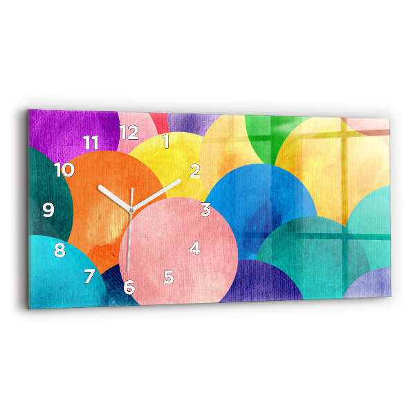 Glass wall clock rectangular Abstract circles