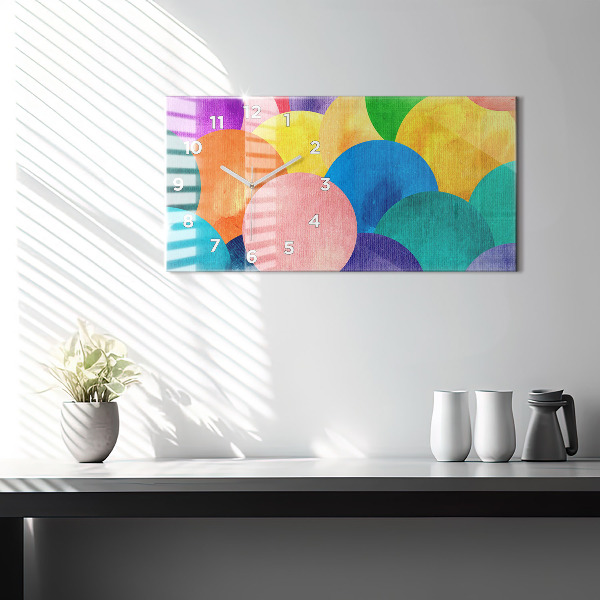 Glass wall clock rectangular Abstract circles