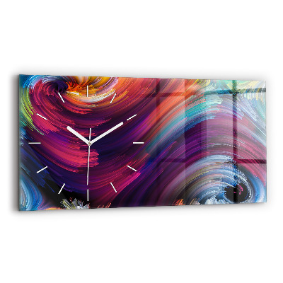 Glass wall clock rectangular Abstraction hall