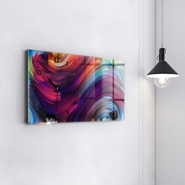 Glass wall clock rectangular Abstraction hall