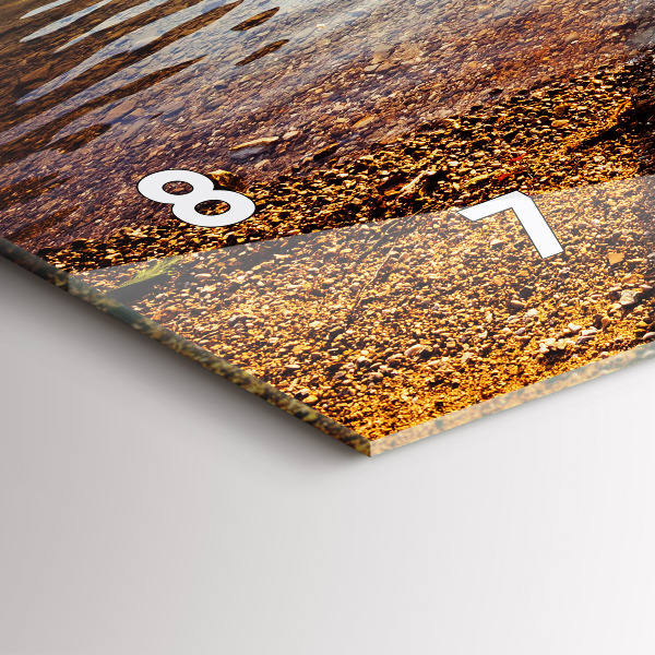 Glass wall clock rectangular Lake view