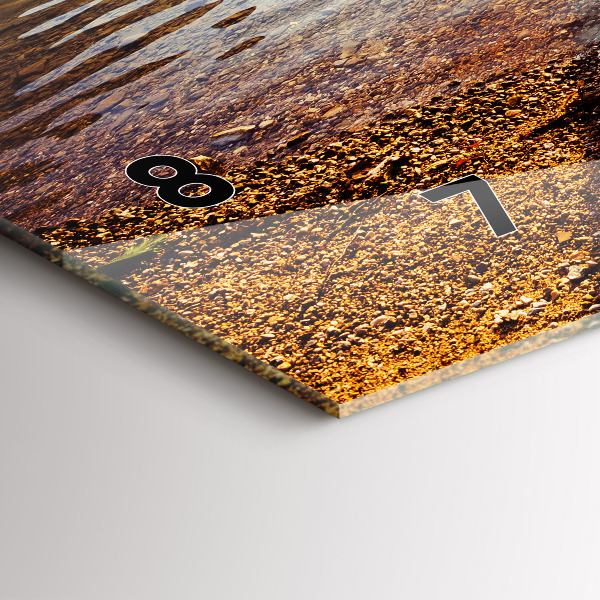 Glass wall clock rectangular Lake view