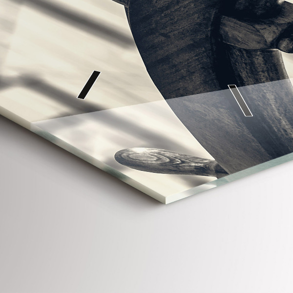 Glass wall clock rectangular Ancient ship