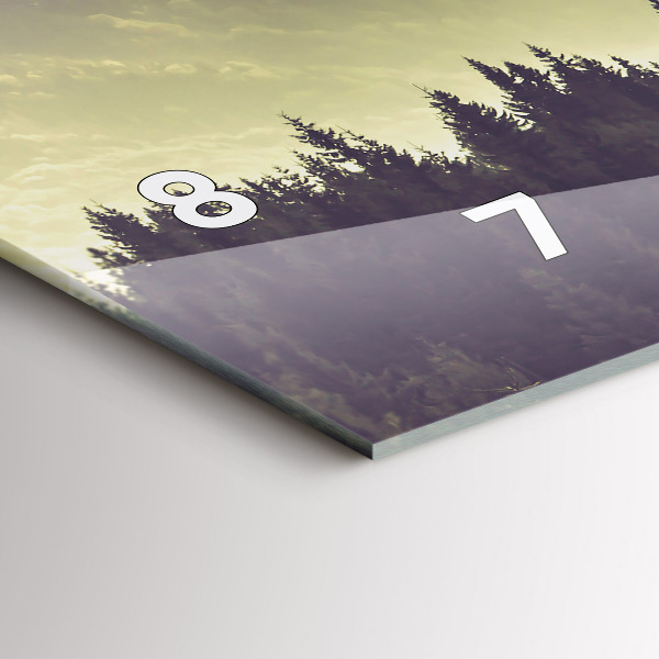 Glass wall clock rectangular Misty Mountain Slopes