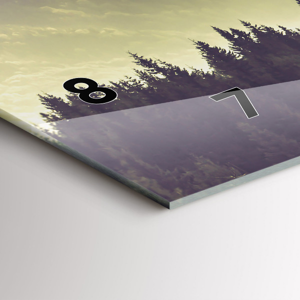 Glass wall clock rectangular Misty Mountain Slopes