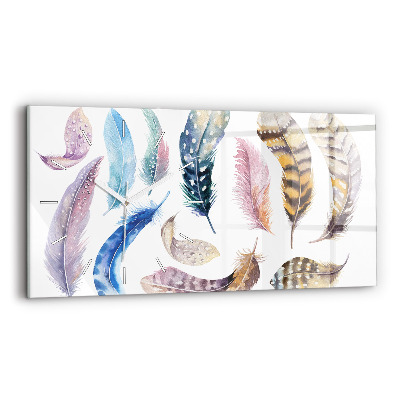 Glass wall clock rectangular Retro Art Illustration