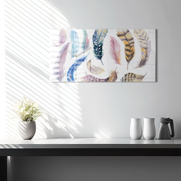 Glass wall clock rectangular Retro Art Illustration