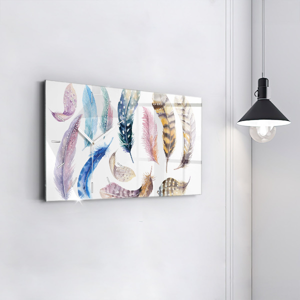 Glass wall clock rectangular Retro Art Illustration
