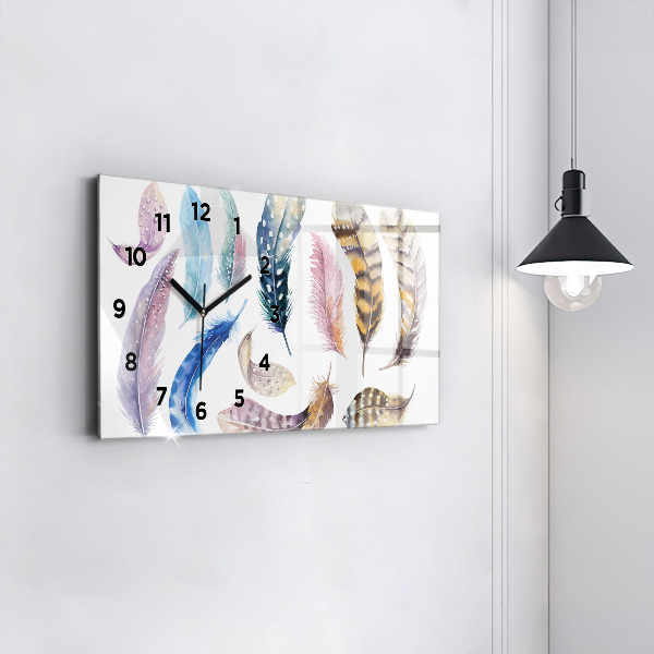 Glass wall clock rectangular Retro Art Illustration