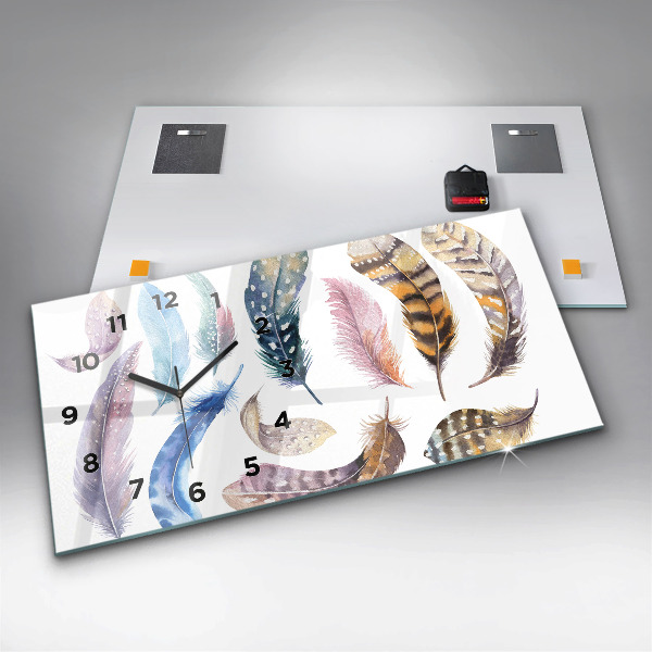 Glass wall clock rectangular Retro Art Illustration