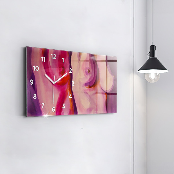 Glass wall clock rectangular Painting Women