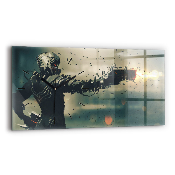 Glass wall clock rectangular Lethal weapon game