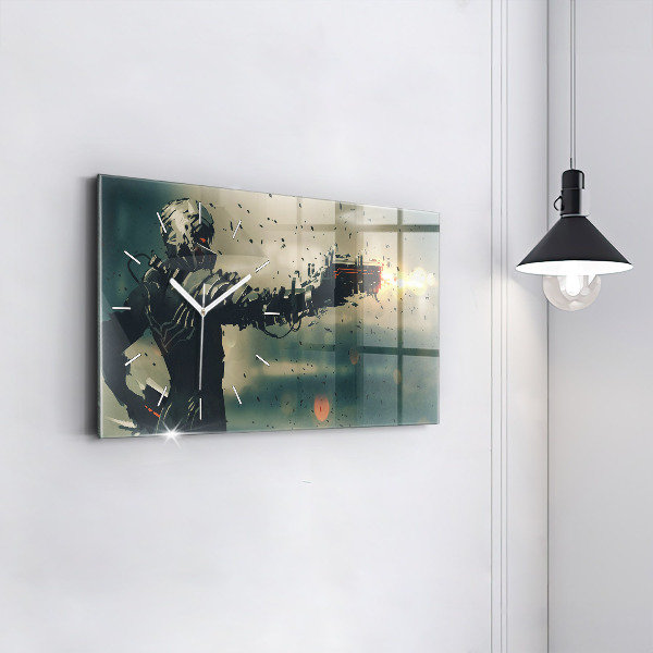Glass wall clock rectangular Lethal weapon game