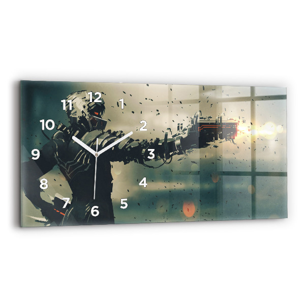 Glass wall clock rectangular Lethal weapon game