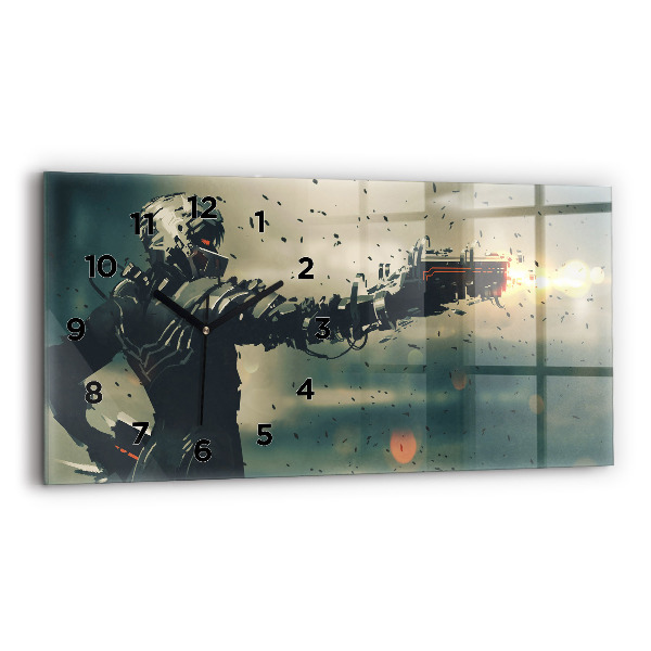 Glass wall clock rectangular Lethal weapon game