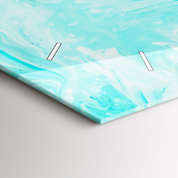 Glass wall clock rectangular Blue abstraction