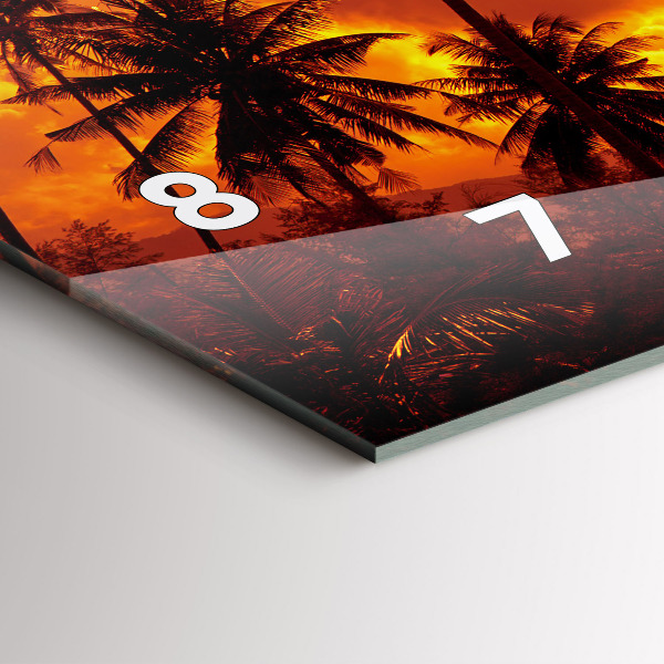 Glass wall clock rectangular Thailand Klong Prao Beach