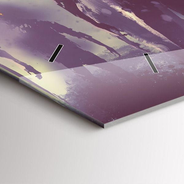 Glass wall clock rectangular Zombies at night - halloween