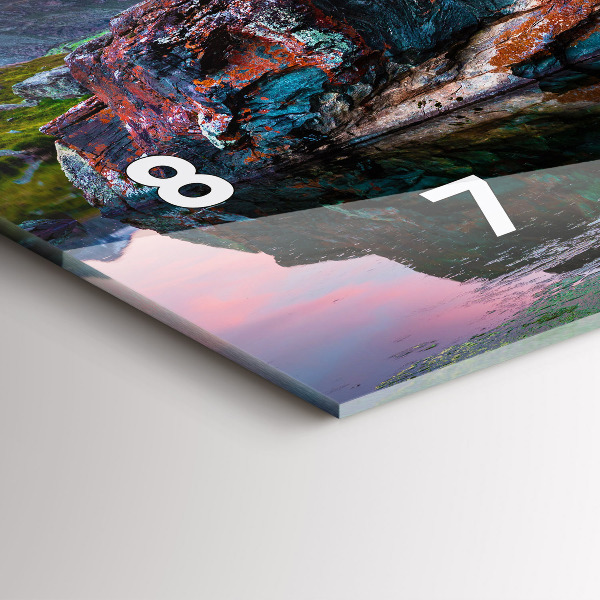 Glass wall clock rectangular Lake Stellisee Matterhorn