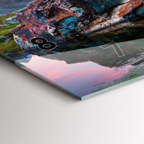 Glass wall clock rectangular Lake Stellisee Matterhorn