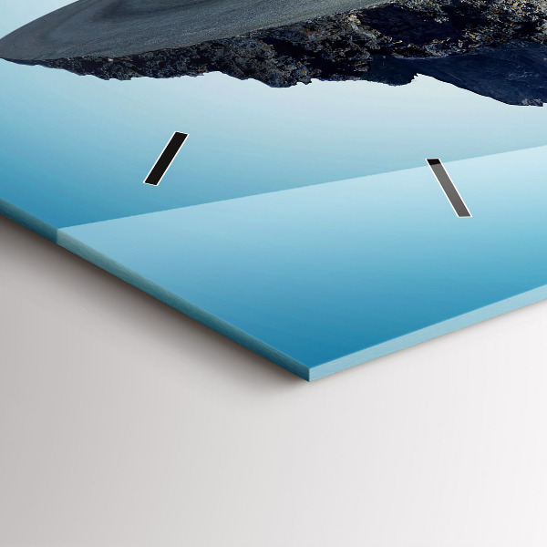 Glass wall clock rectangular Flying Island