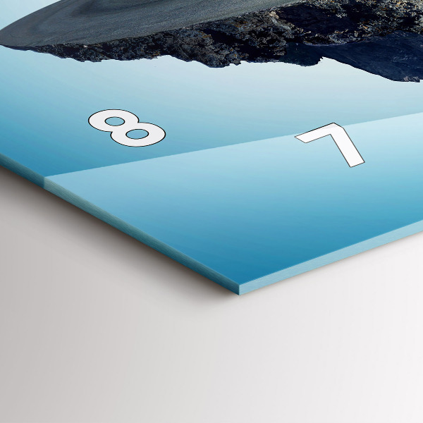 Glass wall clock rectangular Flying Island