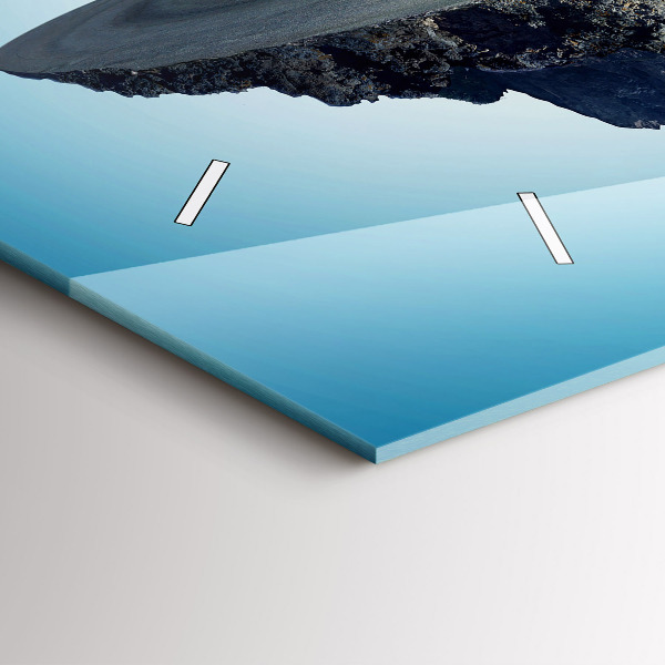 Glass wall clock rectangular Flying Island