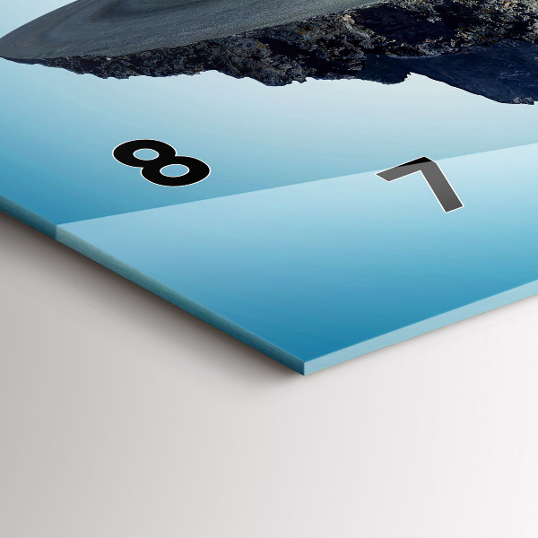 Glass wall clock rectangular Flying Island