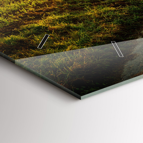 Glass wall clock rectangular Fog at sunrise