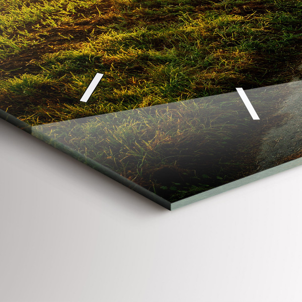 Glass wall clock rectangular Fog at sunrise