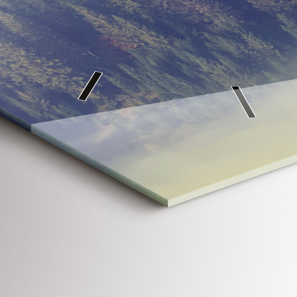 Glass wall clock rectangular Foggy Forest Eagle