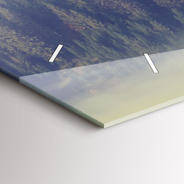 Glass wall clock rectangular Foggy Forest Eagle