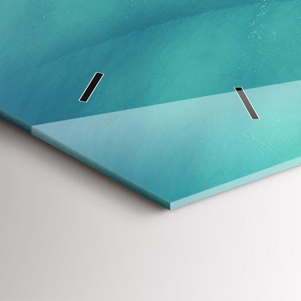 Glass wall clock rectangular Heart Island