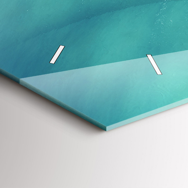 Glass wall clock rectangular Heart Island