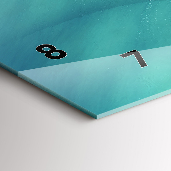 Glass wall clock rectangular Heart Island