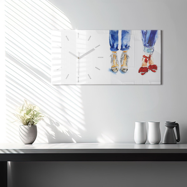 Glass wall clock rectangular Women's High Heels