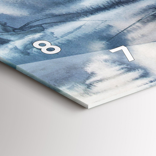 Glass wall clock rectangular Fisherman on the lake