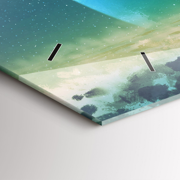 Glass wall clock rectangular Man in the moon