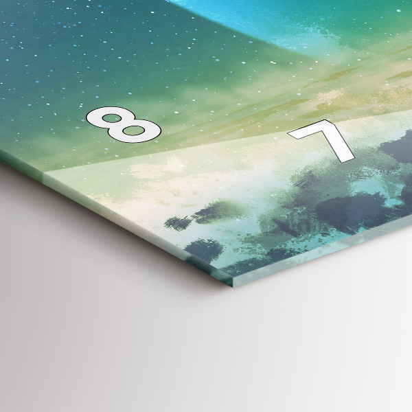 Glass wall clock rectangular Man in the moon