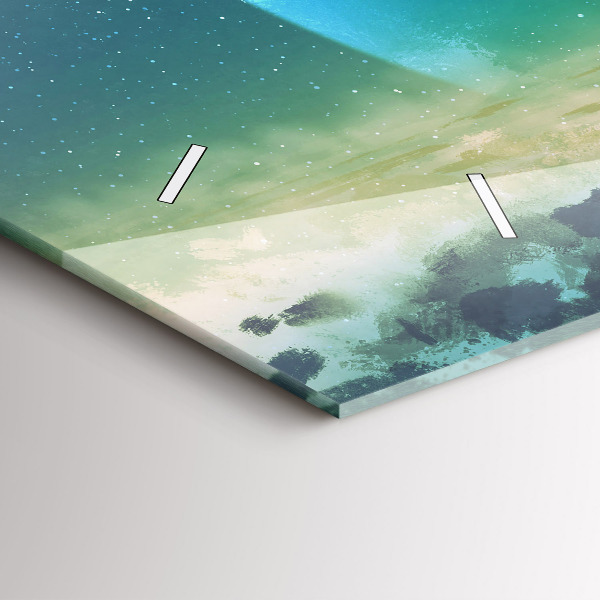 Glass wall clock rectangular Man in the moon