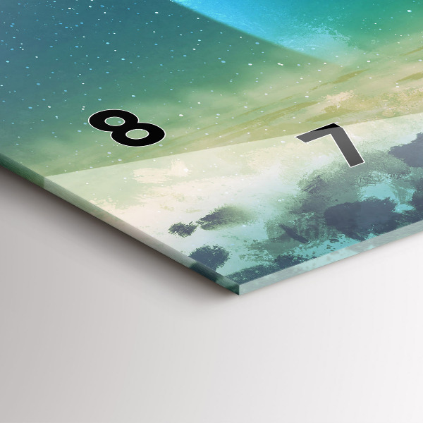 Glass wall clock rectangular Man in the moon