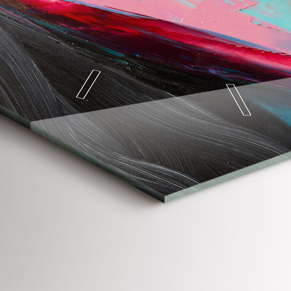 Glass wall clock rectangular Colorful Woman's Face