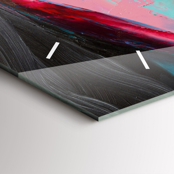 Glass wall clock rectangular Colorful Woman's Face