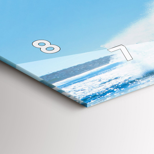 Glass wall clock rectangular Surfing in Hawaii