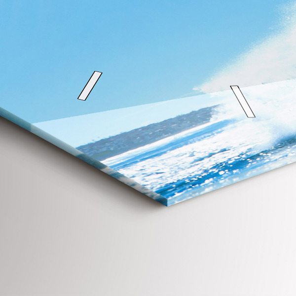 Glass wall clock rectangular Surfing in Hawaii